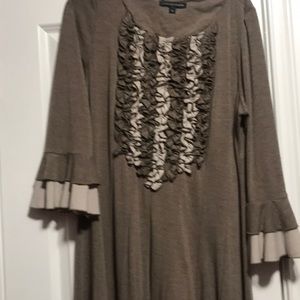 Brown ruffle dress